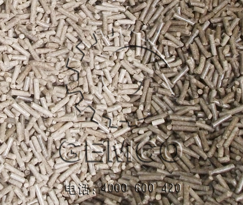 420型飼料顆粒機製(zhì)出顆粒成(chéng)品效果: